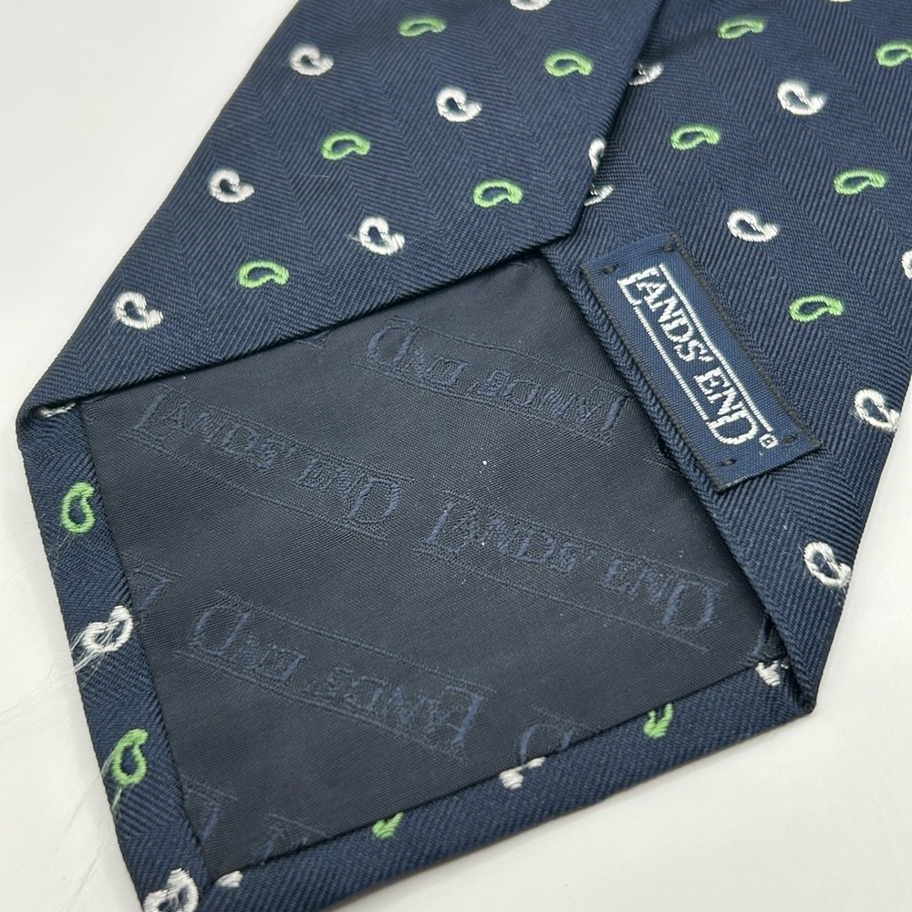 Lands' End Navy Blue with Pasiely Patterned Men's Tie